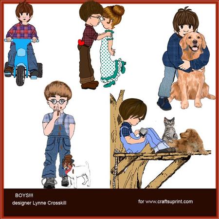 Boys & Their Antics Clip Art