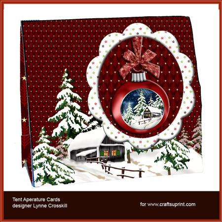 Snowy Christmas Scene Tent Aperture Card