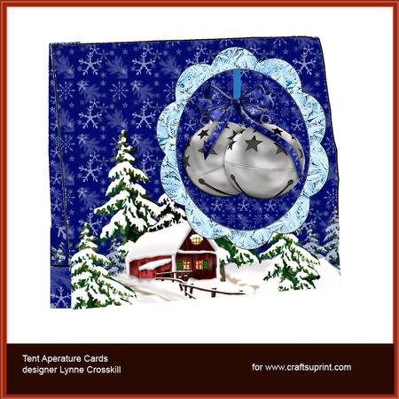 Silver Jingle Bells Tent Aperture Card