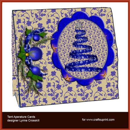 Blue Christmas Tree Tent Aperture Card