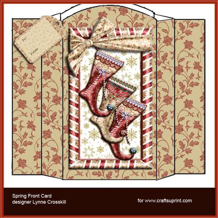 Red Christmas Stockings Spring Front Card