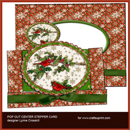 Winter Cardinals Center Stepper Pop Out & Envelope