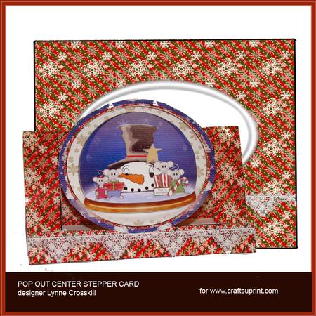 A Mouse Christmas Snowglobe Center Stepper Pop Out & Envelop