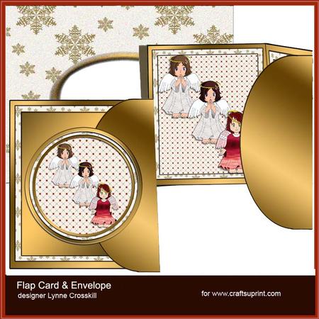 Christmas Angels Flap Card & Envelope