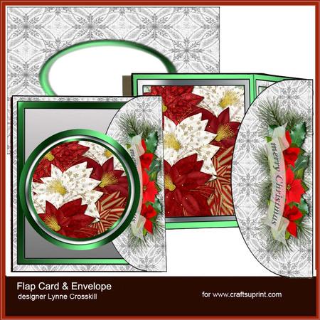 Poinsettia Flap Card & Envelope