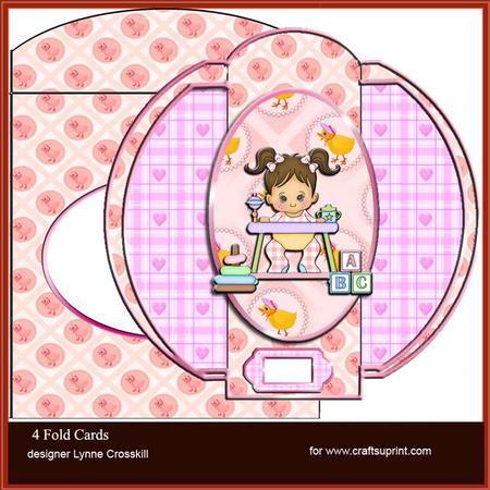 Sweet Baby Girl 4 Fold Card & Envelope