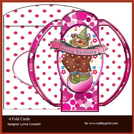 Rolly Polly Birthday Clown 4 Fold & Envelope