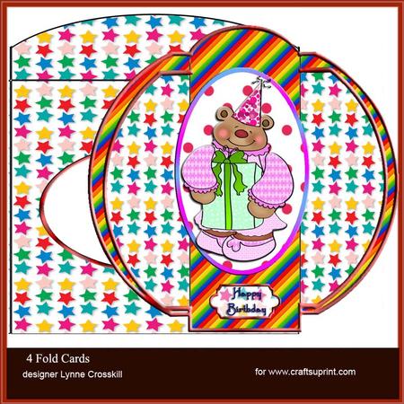 Sweet Birthday Clown 4 Fold Card & Envelope