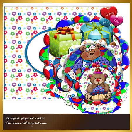 A Bears Birthday Triple Easel Card & Matching Envelope