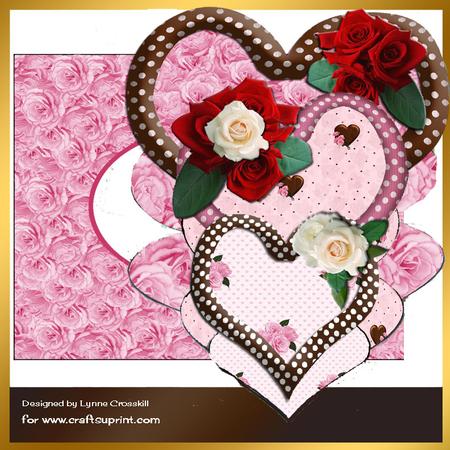 Roses for My Love Triple Easel Card & Envelope
