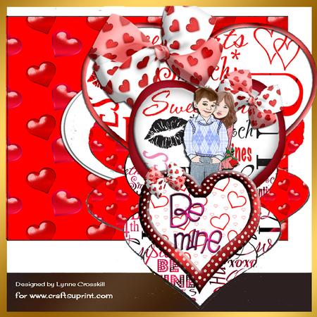 Be Mine Triple Heart Easel Card & Envelope