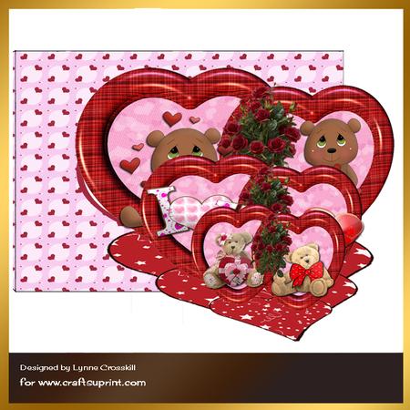 Double Hearts Triple Easel Card & Envelope