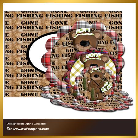 Gone Fishing Triple Easel Card & Envelope