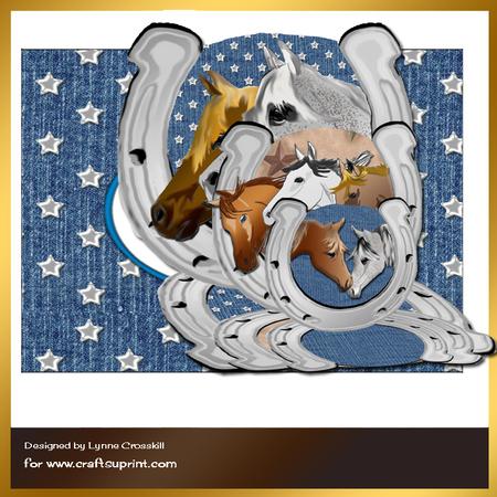 Luck Horse Shoe Triple Easel Card & Envelope