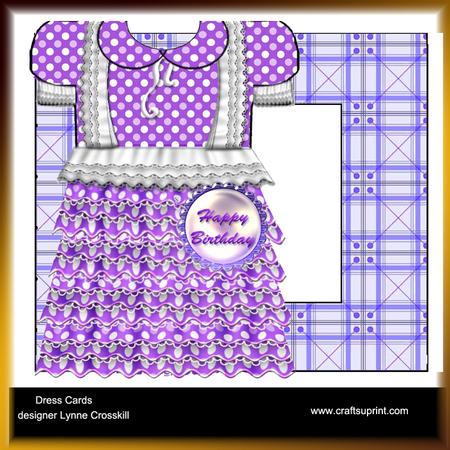 Purple Polka Dot Dress Card & Envelope