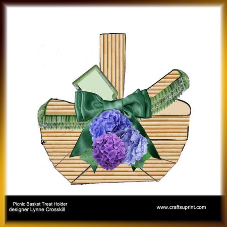 Hydrangea Picnic Basket Treat Holder