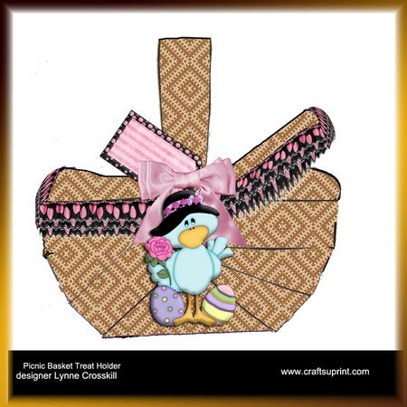 Spring Chick Picnic Basket Treat Holder