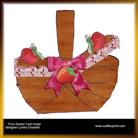 Strawberries & Cream Picnic Basket Treat Holder