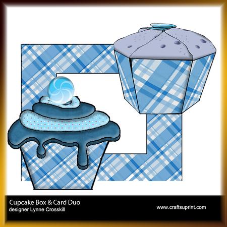 Blueberry Cupcake Gift Box, Card with Matching Envelope