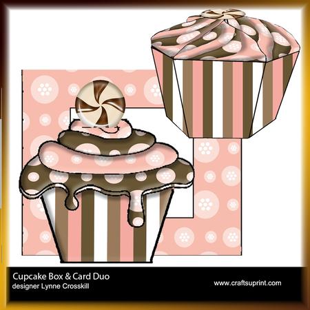 Neopolitan Cupcake Gift Box, Card & Matching Envelope