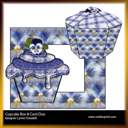 Pansy Cupcake Gift Box, Card & Matching Envelope