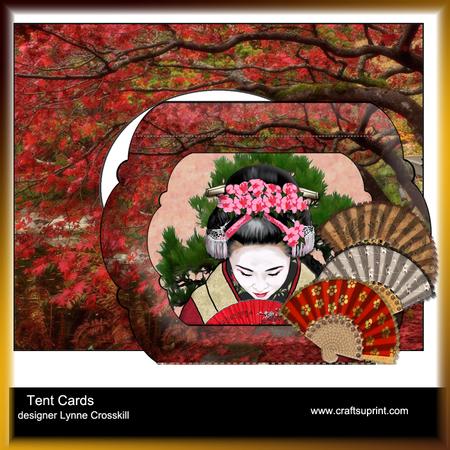 Oriental Geisha Tent Card