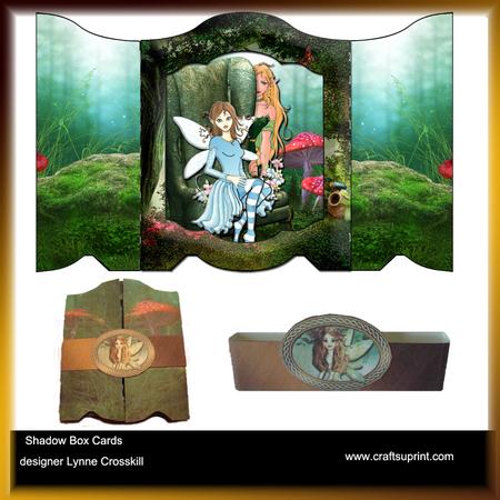 Land of the Fairies Shadow Box Card with Belly Band