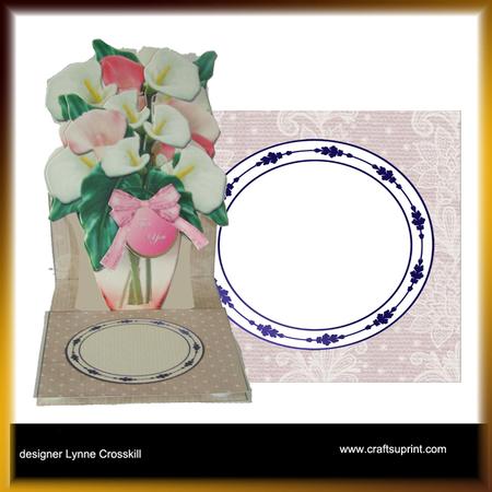 Calla Lily Vase Easel Card & Envelope