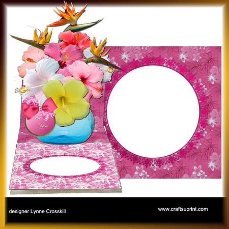 Hibiscus Vase Easel Card & Envelope