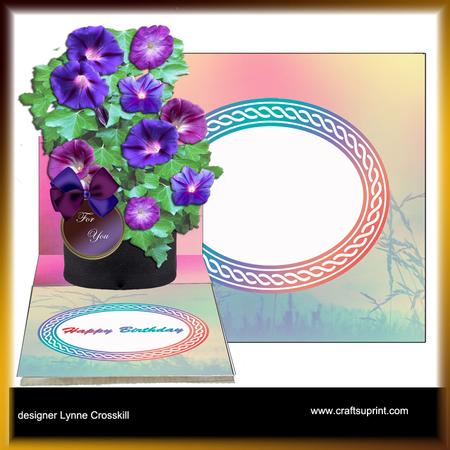 Morning Glory Basket Easel Card & Envelope