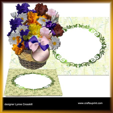 Spring Iris Basket Easel Card & Envelope