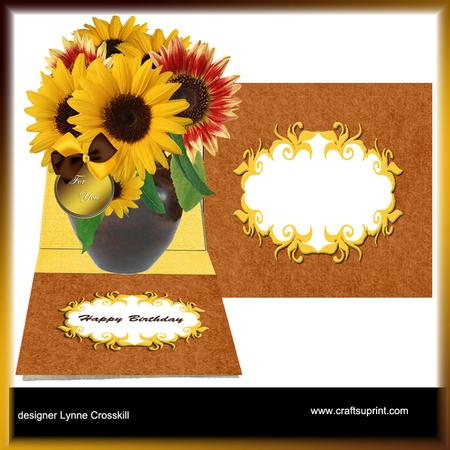 Sunflower Basket Easel Card & Envelope