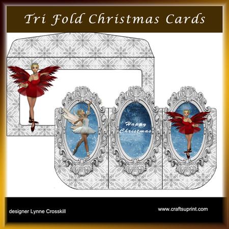 Christmas Fairies 3D Tri-fold Card & Envelope