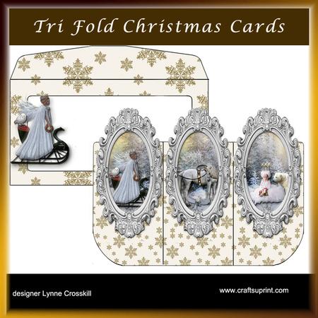 Christmas Fantasy 3D Tri-fold Card & Envelope