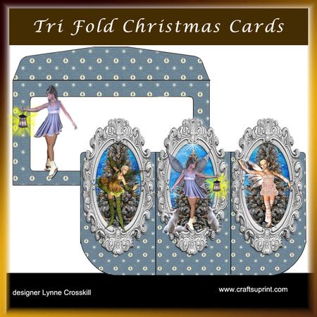 Skating Fairies 3D Tri-fold Card & Envelope