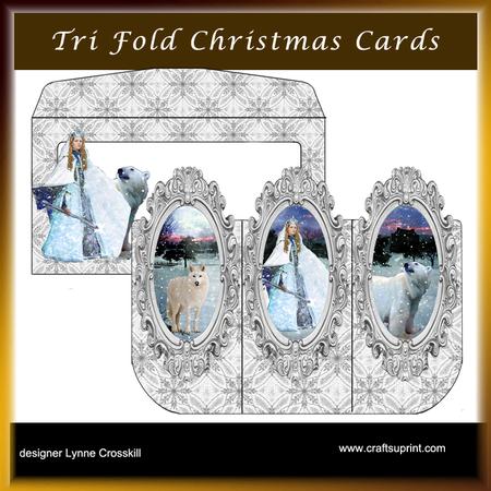 Christmas Snow 3D Tri-fold Card & Envelope