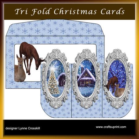 Christmas Beauty 3D Tri-fold Card & Envelope
