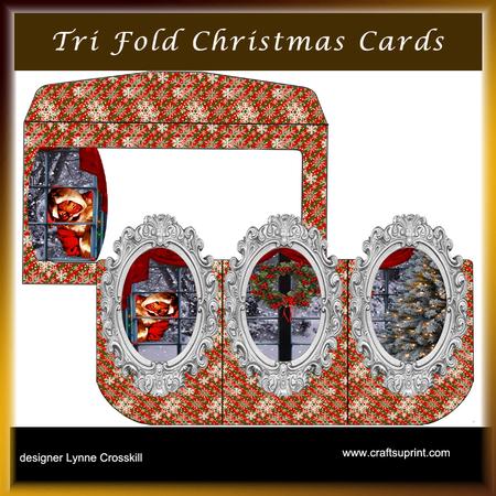 Peeking Santa 3D Tri-fold Card & Envelope