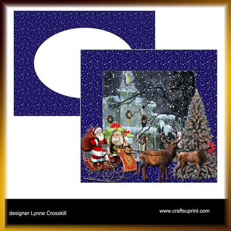 Santa's Sleigh 3D Frame Card & Envelope