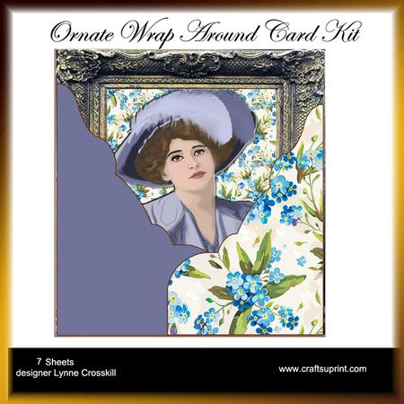 Blue Suit Wrap Around Gate Fold Card Kit