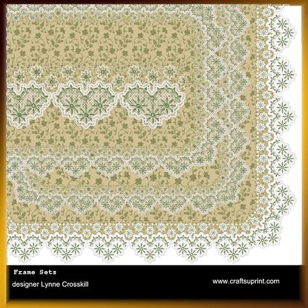 Christmas Lace Frames - Green Flowers