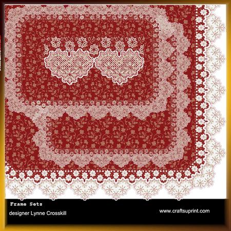 Red Flower Christmas Lace Frames
