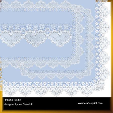 Blue Snow Christmas Lace Frames