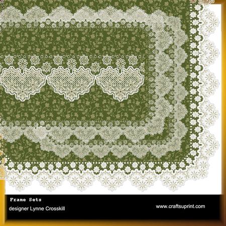 Green Christmas Flowers Lace Frames