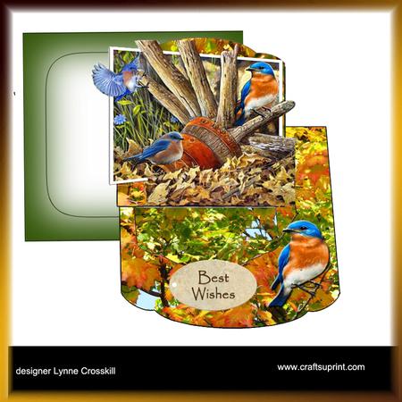 Bluebirds in the Fall Out of Bounds Easel Topper