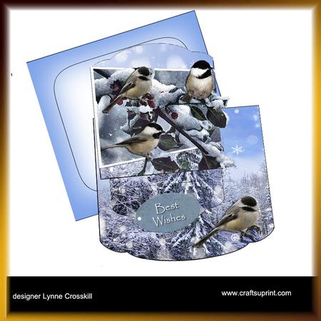 Snowy Chickadees Out of Bounds Easel Topper