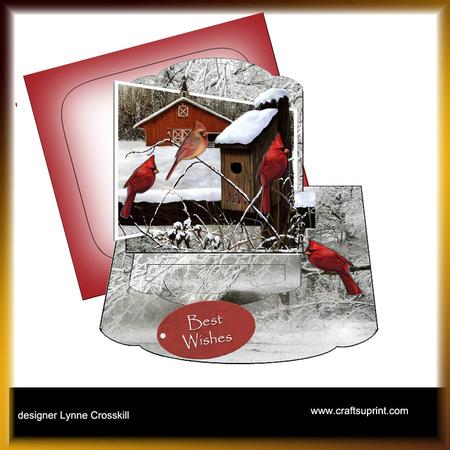 Winter Cardinals Out of Bounds Easel Topper
