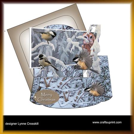 Snowy Chickadees Out of Bounds Easel Topper