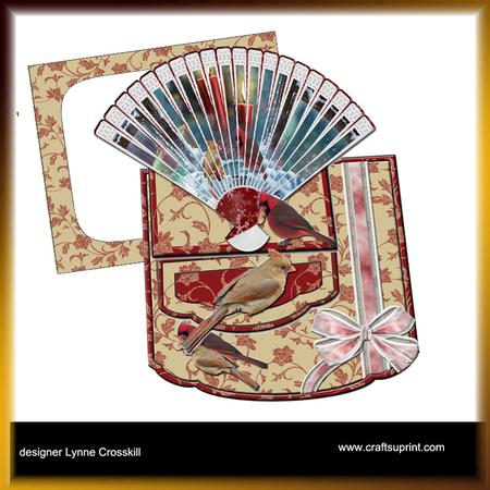 Christmas Cardinals Fan Easel Card