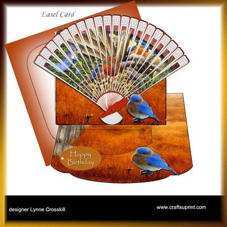 Bluebird's in Fall Easel Fan Card Kit